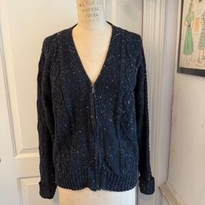 High Sierra vintage charcoal grandpa style zip space dye cardigan sweater